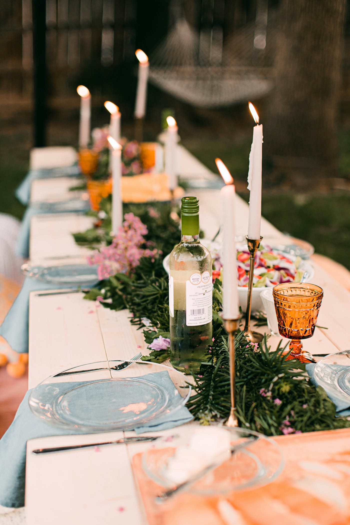 Mesa al aire libre para catering de paella